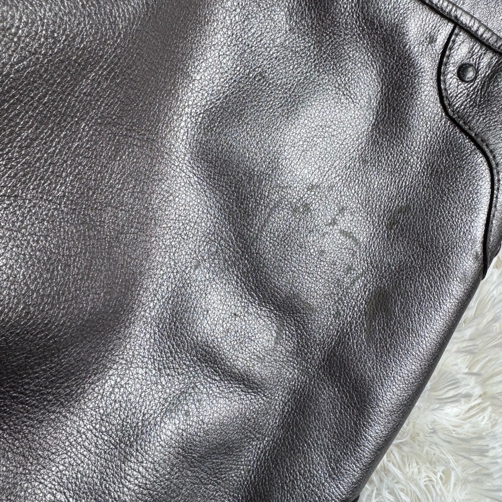 Metallic Silver Coach Tote - Picture 3 of 12